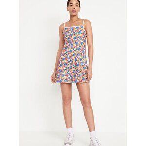 XS Floral PowerSoft Cami Activewear Dress w/ Built-In Shorts